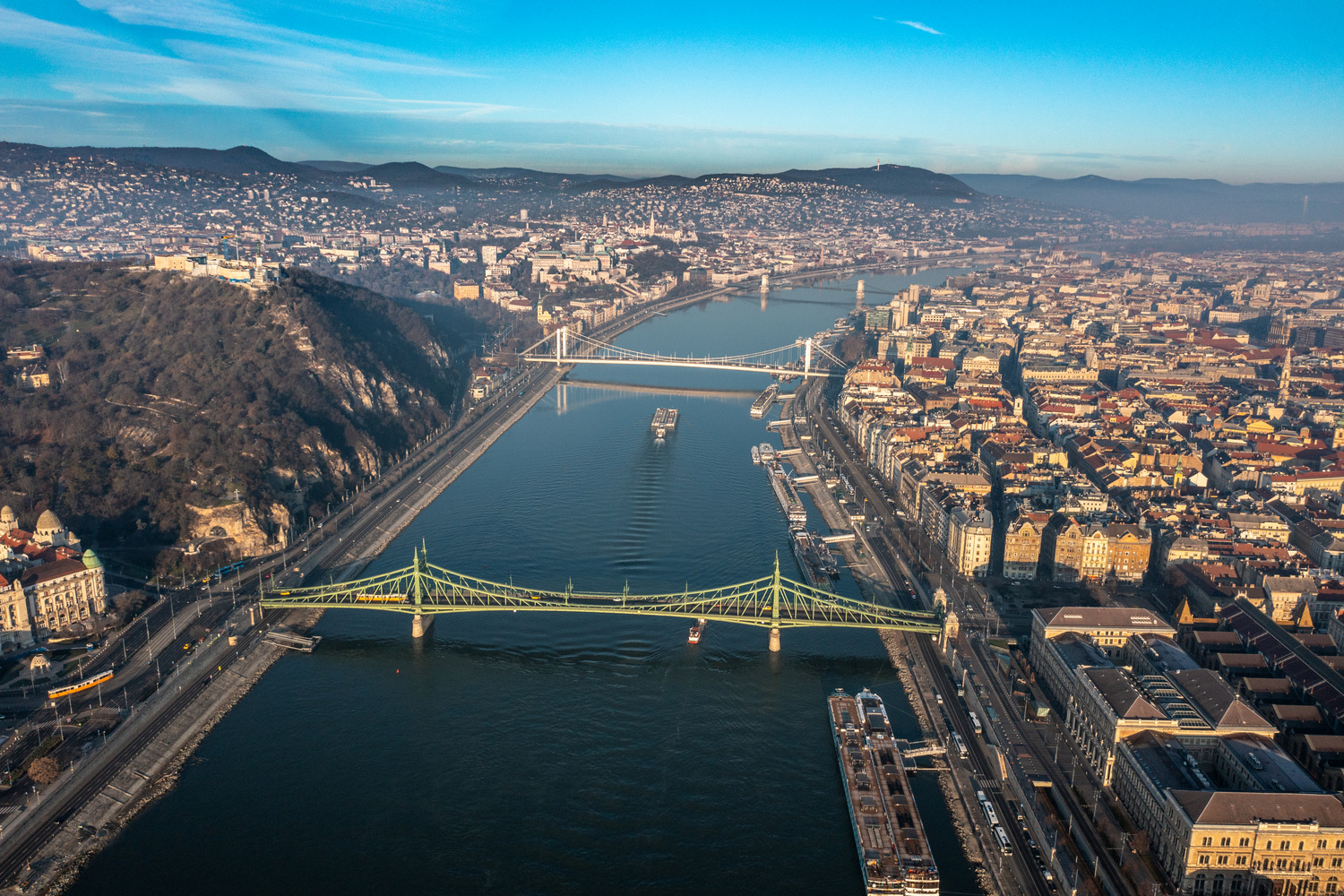 Danube river with bridges
